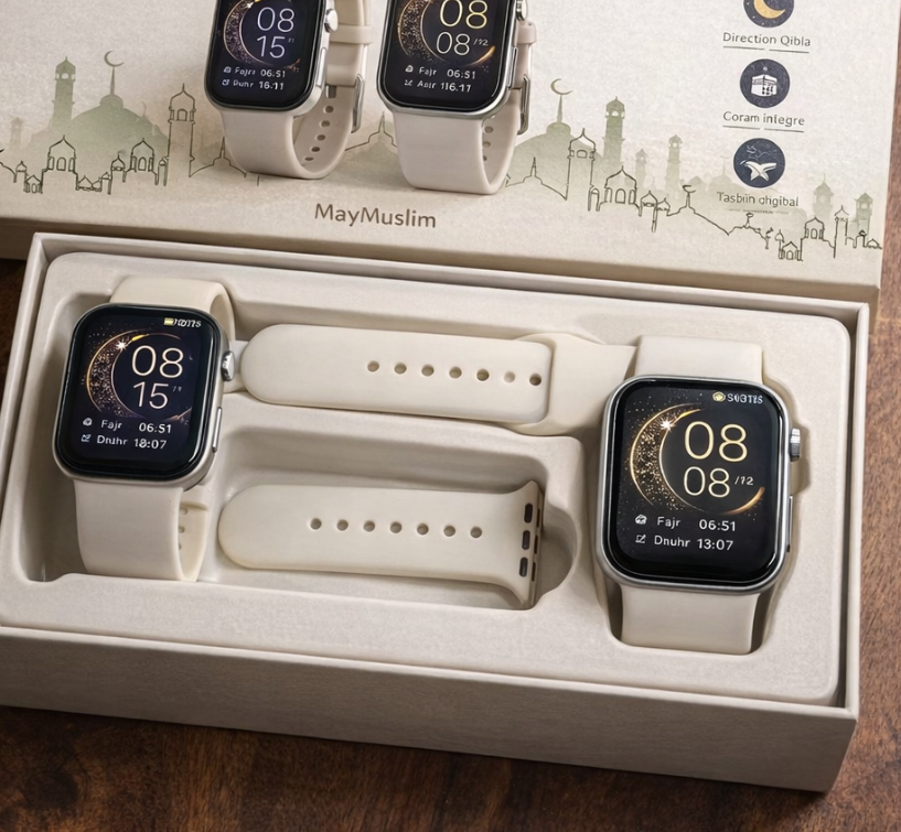 WATCH M9 - Montre Connectée Musulmane Adulte avec Prière & Qibla